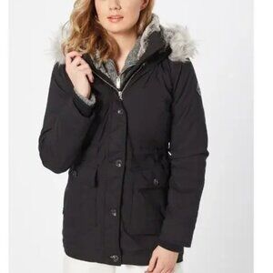 Hollister Heritage Collection Parka Coat Size M Womens Black- shipping incl